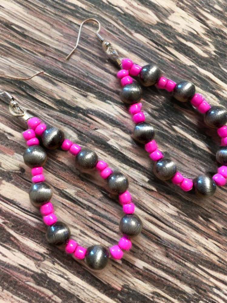 Hand Beaded Teardrop Earrings