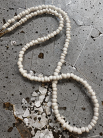 White Hand Beaded Seed Bead Necklace
