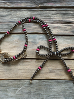 Faux Navajo Pearl Beaded Bow Necklace