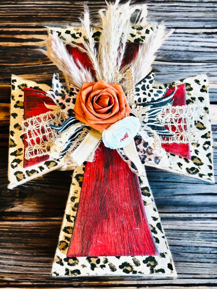 Medium Size Stacked Decorative Boho Cross