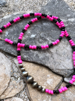 Pink And Black Handmade Necklace