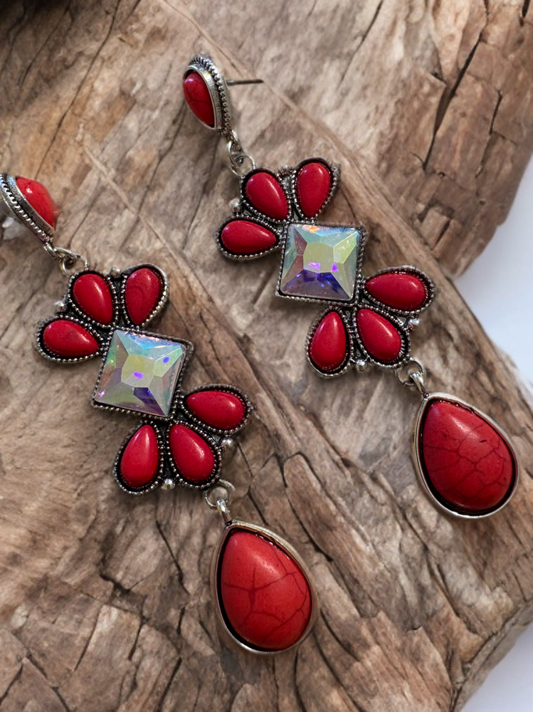 Fabulous Red Bling Earrings