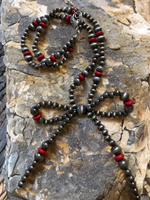 Faux Navajo Pearl Beaded Bow Necklace