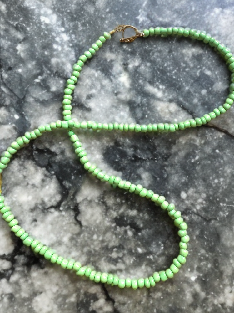 Green Seed Bead Necklace