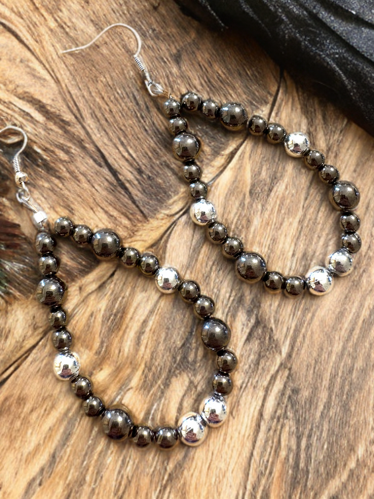 Hand Beaded Teardrop Earrings