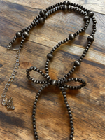Faux Navajo Pearl Bow Necklace