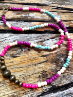 Vibrant Necklace Featuring Faux Navajo Pearls