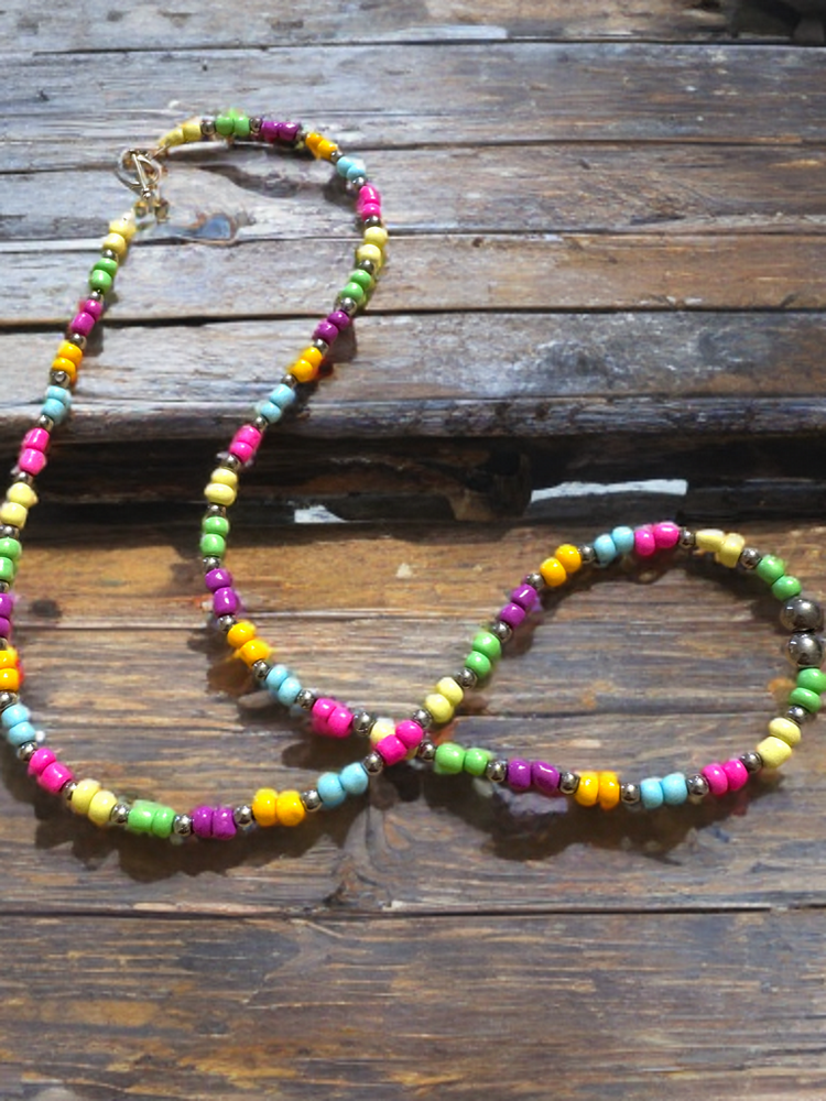 Vibrant Hand Beaded Necklace