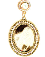 Brown Hair on Hide Earrings